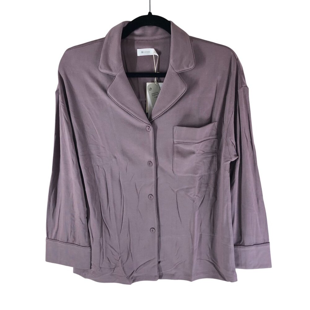 Neiwai Classic Cozy Button-Up Pajama Top 2.0 Purple Dove S